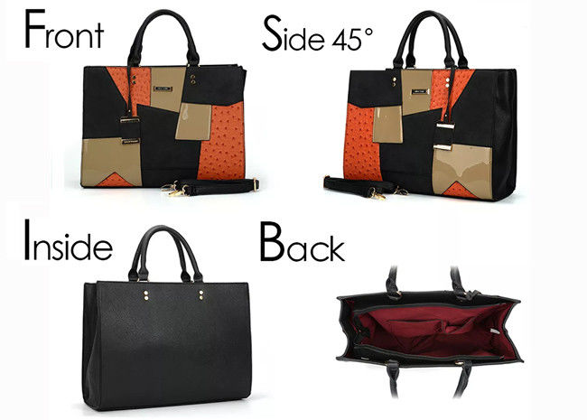 Waterproof Practical Purse Set For Ladies , Abrasion Resistant PU Leather Tote